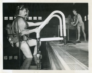 Howell Kiernan at Indoor Pool at Alameda Naval Air Station, Alameda, California, Dec. 1950                      